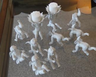 Collection of Fitz and Floyd cherubs.