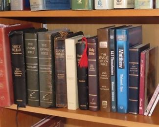 Huge selection of Bibles and other religious books.