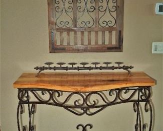 Wrought iron entry hall piece and other decor