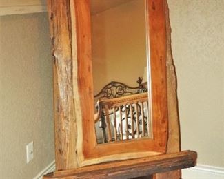 Mesquite frame mirror and custom easel