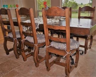 Custom dining table and chairs