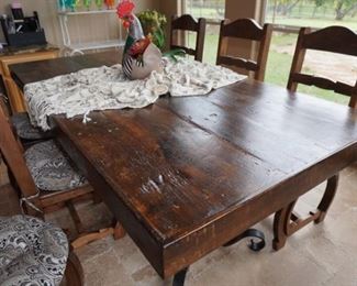 Custom dining table and chairs