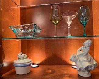 Pretty glass and pottery