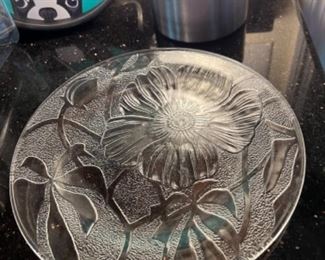 Glass flower plate 