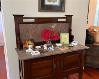 Marble top dry sink/ buffet