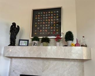 Art, glass, potted plants