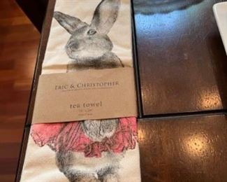 Tea towel with bunny