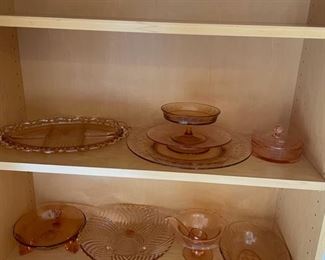 Collection of depression glass passed down through the family. 