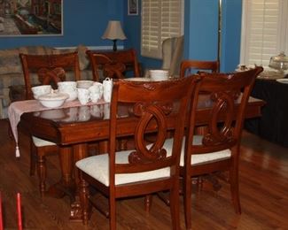 Dining table w/6 chairs and matching lighted china/display cabinet.  
