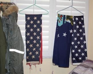 48-Star US Flag (shows wear) vintage US Air Force uniforms 