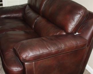 matching leather sofa, love seat and 2 electric recliners 