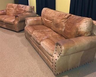 Leather Couch and Loveseat 