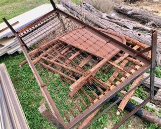 Old metal bed frames and head boards
