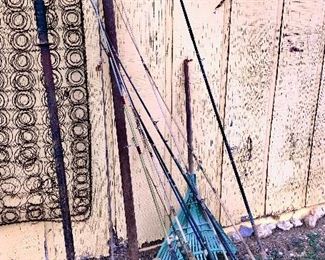 Concrete tools - fishing rods - yard misc