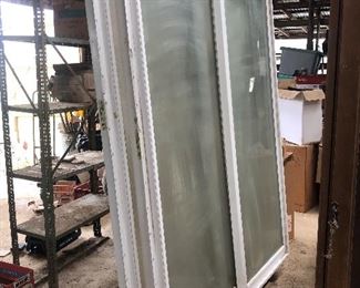 White Vinyl Sliding Glass Doors (2 sets) 
