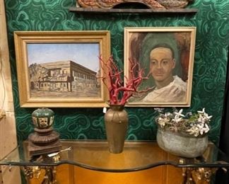 Paintings, Gilt Console Table, Decor & Carving
