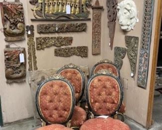 Fragmert Wall & Set of Tufted Chairs