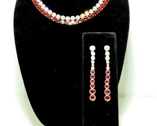 ANSM967 Swarovski Statement Necklace Earring Set