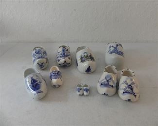 Delftware Porcelain Clogs - 10 in All