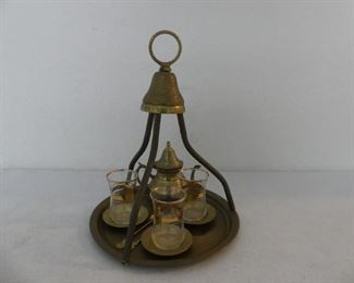 Vintage Brass Tea/Coffee Set - 10 Pieces