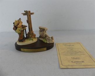 Vintage 1992 Numbered Limited Edition Goebel/M.I. Hummel "Crossroads" 3-Piece Figurine - With COA, In Box