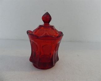Vintage Fostoria Coin Ruby Covered Candy Dish