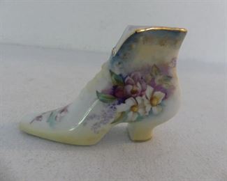 Vintage Reinhold Schlegelmilch Porcelain Germany Victorian Boot Figurine