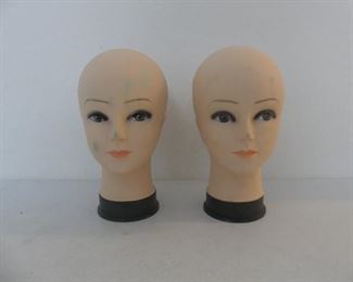 Pair of Female Mannequin Heads
