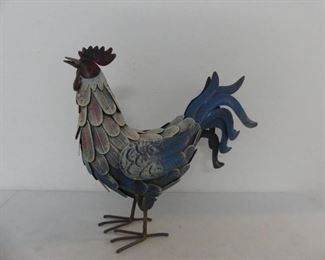 Vintage Metal Sculpture Rooster - 17" Tall