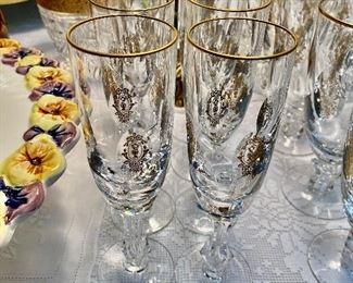 Tiffin “Palais Versailles” qty 8 Champagne Flutes (selling as a set of 8)