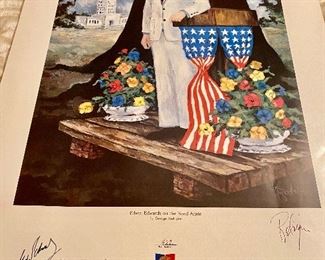 ‘Edwin Edwards On The Road Again’ print #422/1,000 signed by artist George Rodrigue and by Edwin Edwards. 