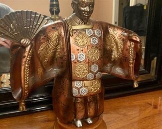 Vintage Okina Noh Kabuki dancer mixed metal bronze
