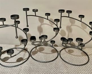 Trio of candle stands 