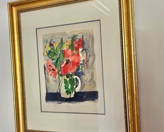 Signed and numbered lithograph  watercolor 