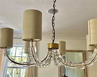 Michael-Cleary "Porta Romana"  6 candle lartique chandelier with silk shades