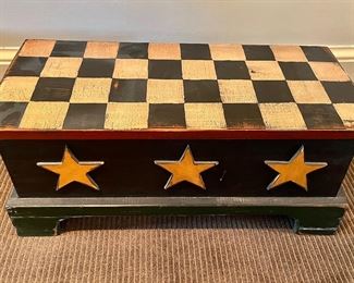 Vintage checkerboard and starhinged  box 