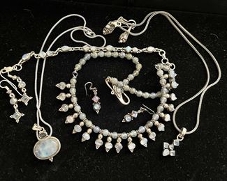 Labradorite necklaces, earrings , and pendant 