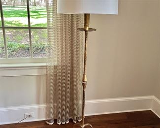 French wrought iron lampadaire with tripod base from Marston Luce Antiques