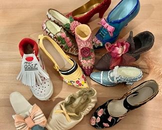 Collection vintage ceramic, glass and more shoes 