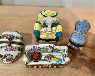 Porcelain boxes some Limoges 