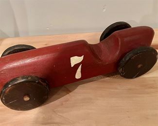 Vintage wood racing car 