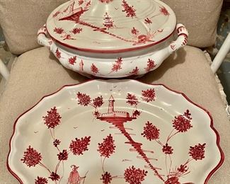Signed Casserole and matching platter Italy