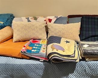 Quilts, blankets, pillows, fabric of all kinds