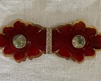 Carnelian duette vintage pin 