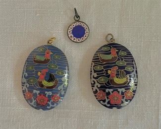 Cloisonne pendants, Murano charm 