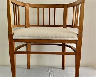 French 40's oak bureau fauteuil - Amy Perlin Antiques