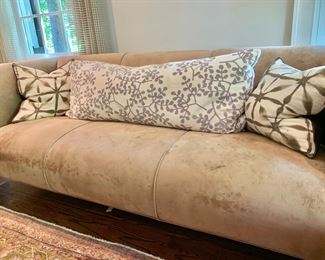 Holly Hunt suede sofa