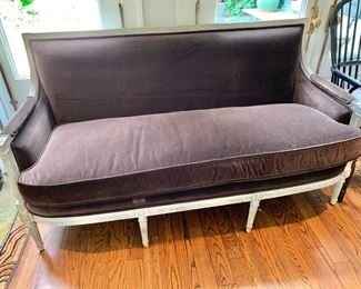 18th century Louis XVI chocolate canape with carved classical detail from Marston Luce Antiques