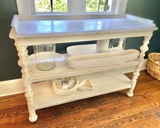 Rustic, distressed tall table