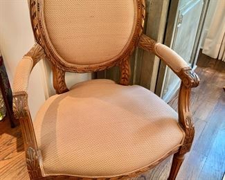 Vintage arm chair with custom checkered fabric